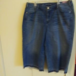 NWT Denim Wide Legged Cropped Pants